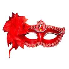 万圣节威尼斯公主舞蹈面具侧花半脸花面具 - 彩色 - 查看 15