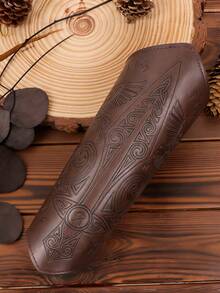 1件中世纪维京PU皮腕带，文艺复兴时期历史骑士护腕，适用于文艺复兴维京集市、角色扮演游戏、万圣节服装配饰 - D - 查看 6