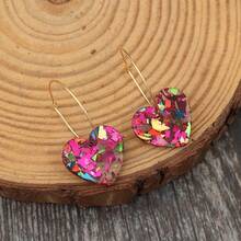 Valentine's Day Collection: Elegant Style Sequins, Transparent Heart-Shaped Multi Colored Women's Earrings And Earrings - 透紅色 - 查看 5