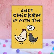 1pc Unique & Creative Greeting Card, Chicken Year Themed, Expressing Heartfelt Wishes For Family And Friends