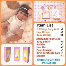 50cm Hyper-Realistic Reborn Doll, Handmade With Rooted Hair And Hand-Painted, Lifelike With Visible Veins, Comes In Deluxe Gift Box, Suitable As Birthday Gift Or Companion - Yellow - View 2