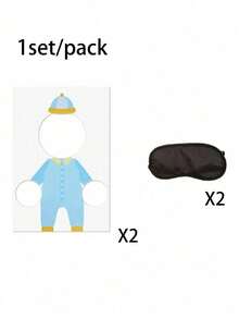 1 Set Baby Shower Party Game Gift Set, Includes "Feed Me" Baby Shower Game, Game Board And Blindfold, Fun For Baby Shower, Gender Reveal Party, Baby Party, Baby Gift Giving Events - Multicolor - View 10