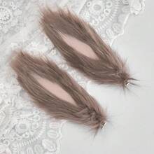 Cute Rabbit Ears Headband Long Furry Dog Ears Animal Cosplay Headband (Tan) - Tan - View 3