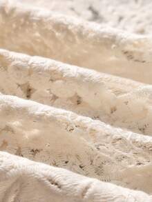 法式浪漫蕾丝刺绣连帽开衫，轻盈拉链针织上衣，适合春夏、度假和海滩穿着 - 杏色 - 查看 7