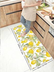 1 buah Keset Lantai Dapur Tebal dan Lembut, Keset Anti Selip dan Anti Minyak Motif Pohon Lemon, Karpet Dapur Tahan Air, Keset Lantai Tahan Noda, Dapat Dicuci dengan Mesin, Keset Pintu Masuk, Keset Penyerap untuk Dapur, Ruang Tamu, Ruang Cuci, Kamar Mandi, Dekorasi Rumah - Kuning - View 18