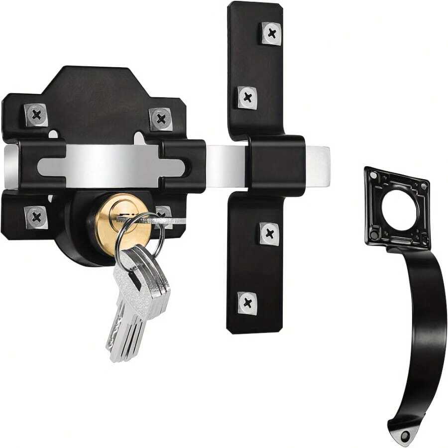 Long Throw Gate Lock With Handle, 70mm, Double Locking, 5 Keys - 2.76in (7cm) - View 1