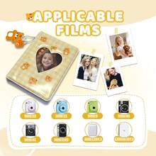 Mini Photo Album For Fujifilm Instax Mini Film, Ideal For  2x3 Photos, K Photocard Binder With Heart Cutout Cover, Hanging Hole For Pendant, 40 Pockets, 6 Styles, Pocket-Size Album (Yellow) - 黃色 - 查看 4