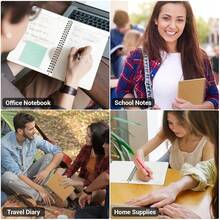 EUSOAR College Ruled Spiral Notebook, A5 3packs 5.5\X8.3\ 120 Pages Line Travel Notebooks Journal, Memo Notepad Sketchbook, Students Office Business Subject Diary Ruled Book Journal-Kraft Cover - 卡夫 - 查看 6