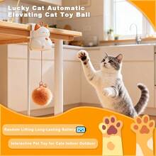 Automatic Cat Teaser Toy, Random Up & Down Motion + Long-Lasting Battery, Effortlessly Keeps Cats Entertained, Cute Automatic Cat Companion, Automatic Cat Teaser Suitable For Multiple Scenarios - Orange - View 2