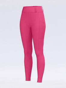 ROYALS MATTINI Women's Equestrian Riding Pants, Full Seat Silicone Grip Anti-Slip Jodhpurs, Breeches With Pockets, Quick-Dry Equestrian Sports Tights - Hot Pink - View 7