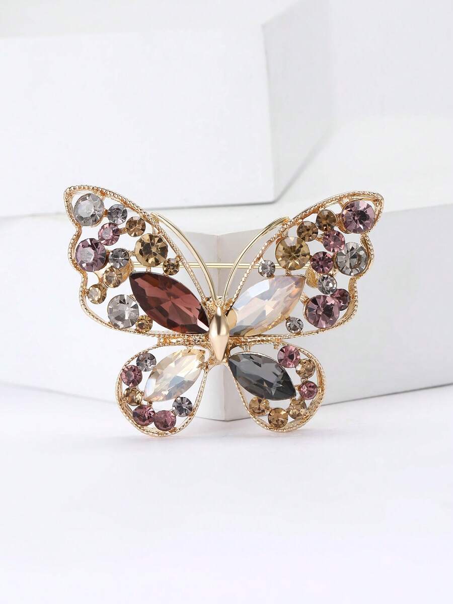 Luxury Rhinestone Butterfly Brooches - Insect Pins For Women Unisex Casual Party Jewelry Accessories / Friends Gifts Badges Decoration