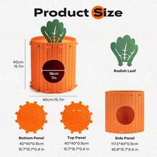 1pc Carrot Shaped Felt Pet House, Removable And Easy To Install Large Cat Tunnel Cave Hideaway, Half-Enclosed Cat House, Carrot Shaped Cat Bed, Cat Burrow Tunnel Box, Thick Felt Double-Decker Cat Bed