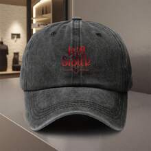 1pc 's Big Sister Adjustable Snapback Cap - Lightweight -Style (No Net) With Red 'Big Sis' Lettering & Heart - All-Season Casual Hat For Weddings, Parties, Music Festivals, Birthdays - Ideal Sister Gift (Polyester-) - Black - View 1