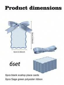 Bộ 6/24/24 thẻ tên hình vỏ sò kèm ruy băng, thẻ số bàn tiệc cưới tự làm kèm ruy băng satin. - nhiều màu - Xem 16