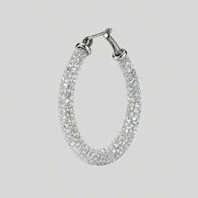 Women's Colorful Glitter Hoop Earrings For Carnival, Sparkle, And Parties - 銀色 - 查看 1
