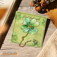 新款复古叶子书签，高端银杏和幸运四叶草优雅学生奖纪念阅读书签 - 彩色 - 查看 12