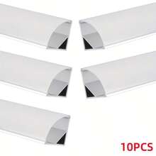 [Led Light Strip Track]10pcs V-Shaped And U-Shaped Led Light Strip Track Systems | 3.3-Foot Right-Angled Triangular Aluminum Profiles,  Lens Caps, Black Extruded Housing Tracks, For Light Strips - Including Mounting Brackets And Screws - Silvery-v - View 12