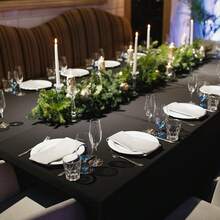 6 Pack Black Tablecloth, 60 X 102 Inch Polyester Fabric Rectangle Table Cloth Rectangular Table Covers 6ft For Party, Banquet, Dining, New Year Decorations, Graduation - 黑色的 - 查看 6