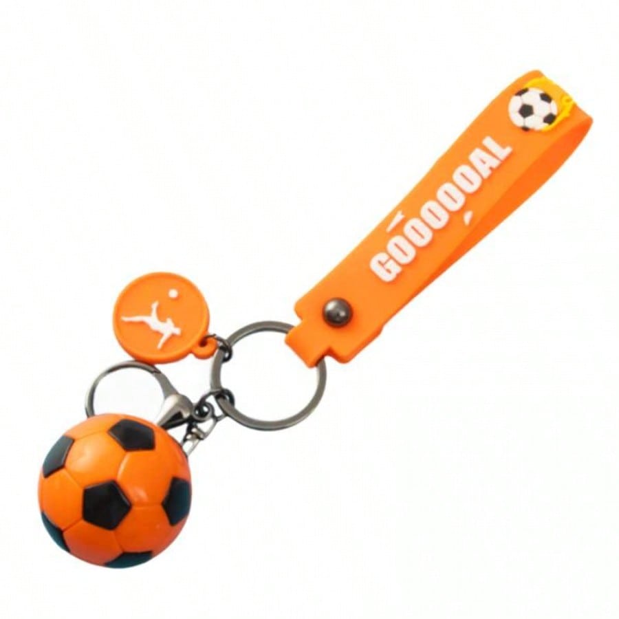 Llavero Deportivo de Balon de Futbol Color Naranja Resistente