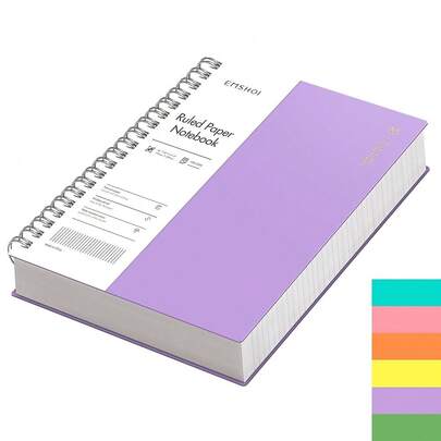 EMSHOI B5 Spiral Notebook College Ruled Lined Journal, Large 7.48\ X 10.15\, 300 Pages/150 Sheets, 100gsm Thick Paper, Waterproof Hardcover, For Office Schoolsss Women Men Work Writing Notes-Purple