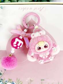 可爱迷你大耳朵心形毛绒钥匙扣卡通配饰，包包挂件，钥匙扣，精美钥匙扣配饰，手机挂饰，女士礼物，钥匙扣，包包挂件，汽车钥匙扣，钥匙扣挂绳，钥匙扣配件，情侣钥匙扣，圣诞礼物，生日礼物，朋友礼物，节日礼物，活动纪念品，派对礼物 - 彩色 - 查看 2