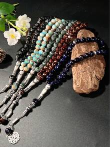 1pc 33 Beads Green Glass Tasbih Pendant, Portable For Dhikr & Prayer, Religious Accessory - Multicolor - View 6