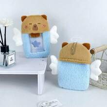 Angel Capybara Furry Card Holder Pendant, Transparent Storage Card Holder, Suitable For Meal Card/Bus Card/Idol Photo Card/Poloid, Portable Pendant Around Student Commuter Idol - Chủ thẻ Angel Capybara - Xem 5