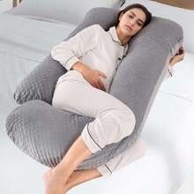 Almohada de Embarazo en Forma de U - Soporte Ergonómico para Vientre/Espalda/Piernas | Terciopelo Gris Ultra Suave | Alivio del Dolor y Mejora la Calidad del Sueño (Gris),38953652 - Multicolor - Ver 5