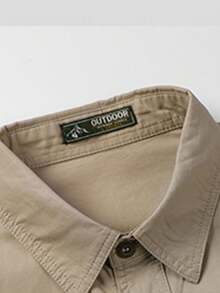 Men's Premium Organic Cotton Outdoor Shirt - Màu Khaki - Xem 2