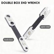 公制 8 合 1 可调扳手多功能工具，双头扳手，多位置扳手头，盒式或开口式可选 - 彩色 - 查看 11