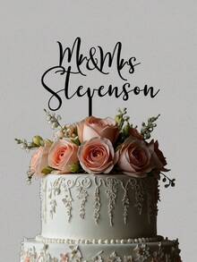 Custom Cake Topper For Wedding, Personalized Valentine's Day Cake Topper, Rustic Wedding Cake Topper, Custom Mr Mrs Cake Topper, Wedding Cake Topper, Gold Wedding - Multicolor - View 6