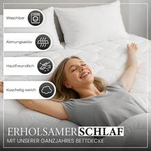 Couverture d'été légère – Couverture matelassée douce et moelleuse pour les personnes allergiques, lavable à 60°C || 135x200 || 155x220 || 200x200 || 220x200 || 240x220 || 135 x 200 || 155 x 220 || 200 x 200 || 220 x 200 || 240 x 220 || 135 x 200 cm | 155 x 220 cm | 200 x 200 cm | 220 x 200 cm | 240 x 220 cm - 240 x 220 cm - Übersicht 3