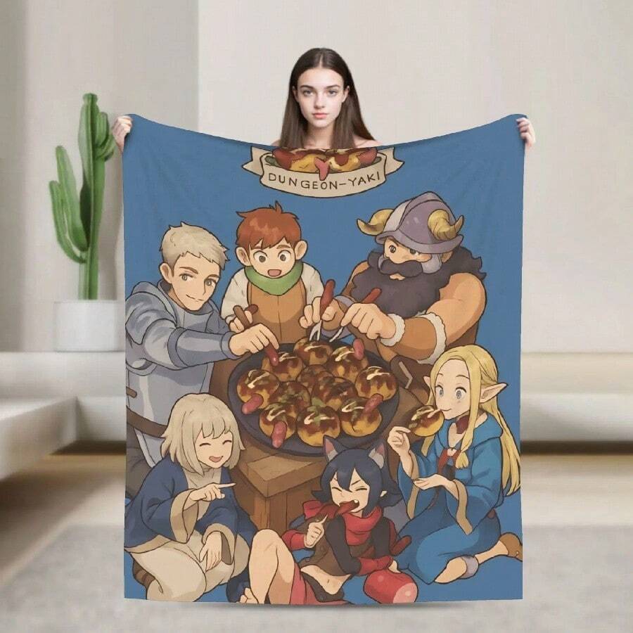 Dungeon Meshi Anime Marcille Laios Soft Warm Blanket S S Plush Bedding Throws Fluffy Home Decor Flannel Sofa Cover(20).Jpg - trắng - Xem 1