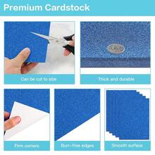 30 Sheets Blue Glitter Cardstock 8.5 X 11 Inches, 230gsm Premium Sparkling Card Stock Paper For Card MaFKing DIY Wedding Birthday Craft Party Decoration Schoolsss Student Supplies (Blue) - 藍色 - 查看 5
