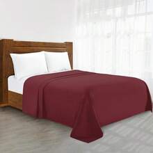 Elegant Comfort - Sábana Plana de Lujo de 1500 Hilos, Calidad egipcia, Libre de Arrugas, 1 Pieza, Azul Marino, , 1(Doble Burgundy) - Multicolor - Ver 2