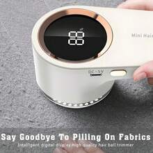 جهاز إزالة الوبر القابل للشحن - ماكينة إزالة الزغب المحمولة | ماكينة إزالة الوبر والقص للأقمشة والملابس القابلة للشحن عبر USB مع شاشة رقمية، بطارية طويلة الأمد، مناسبة للمنزل والسفر - هدية عيد الميلاد المثالية - شاشة رقمية - مشاهدة 8