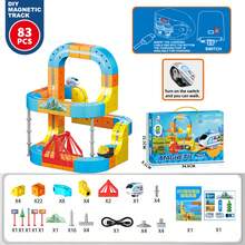 Children's Electric Train Set, 67/83/131/160 Pieces 3D DIY Track Building Kit, Includes Train And Traffic Signs, STEM Car Toy Set, Suitable For 3-8 Year Old Boys And Girls, Birthday Gift, Thomas & Friends Train, Montessori Toys, Train, Car, Building Blocks Set, Christmas Gift, Boyfriend Gift, Building Blocks, Valentine's Day Gift, Boys Toys, Kids Toys, Dinosaur