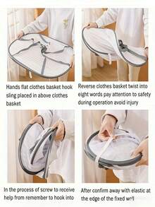Foldable Drying Rack With Windproof And Insect-Proof Net Cover, Heavy Duty Collapsible Clothes Drying Rack With Zipper Closure, Space-Saving Mesh Drying Rack With Handle, Suitable For Herbs, Vegetables, Fish And Fruits, Applicable For Home, Camping And Gatherings, Easy To Clean Fabric Structure - Multicolor - View 6
