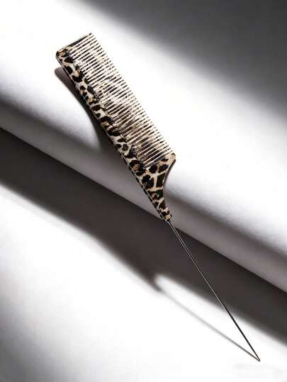 1/3/5/6支装豹纹专业尖尾梳 - 不锈钢尖尾梳，带防静电ABS手柄，适用于分区、染色和造型 - 细齿梳，是发型师、理发师和家庭使用的理想之选 - 轻巧耐用，耐热设计，适合专业染色、分区和造型 - 适合所有发质