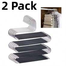 2pcs Metal Hanger, 14.96 Inch/38cm, Multi-Purpose Hanger For Hanging Pants, Skirts, Belts, Ties, Scarves, Durable And Space-Saving Storage Organizer - Multicolor - View 11