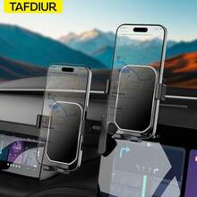 TAFDIUR 360° Adjustable 3-Point Stable Fixed Clip Center Display Stand Holder For Smartphone, Compatible With Phones Up To 1.06 Inch Thick, Can Be Placed Vertically Or Horizontally - Car Center Console Screen Bracket - Mirror Surface - View 9