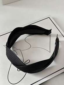 1件装女士纹理交叉发带，简约休闲发箍，适合日常、通勤和时尚穿搭，发带，头饰，发箍 - 彩色 - 查看 10