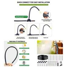 360 Adjustable Drip Irrigation System - 30FT Garden Watering System With 10 Nozzles, Garden Irrigation System, Greenhouse Accessories, Atomizing System Yard, Lawn, Plants, 5/16 Inch Hose - Without Timer + 30FT - View 1