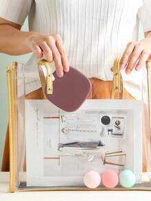 1个便携式首饰盒，女士旅行首饰盒，可收纳口红、项链、耳环，多功能首饰盒，防尘抗氧化，简约紧凑型首饰收纳盒，旅行首饰收纳盒，可收纳耳环、戒指，容量大，搭扣设计，适合收纳耳环、项链、戒指，女士礼物，女友礼物，圣诞礼物，万圣节礼物，新年礼物 - 彩色 - 查看 5