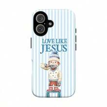 Curious George Christian Christmas Phone Case – Cute Monkey With Pancakes "Love Like Jesus" Pastel Stripes Polka Dots Aesthetic Bible Verse  Cover |   Cover For  17 16 15 14 13 12 SE Max Pro  Galaxy 21 22 23 24 25 - 樣式 1 - 查看 10