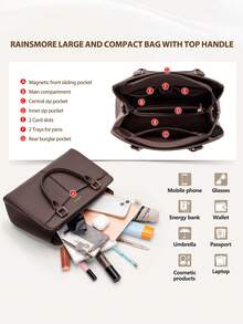 女士真皮手提包 防水斜挎包 女士防盗手提包 - 彩色 - 查看 3