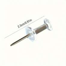 50/100/200pcs Assorted Push Pins, Multicolor Plastic Thumb Tacks, For Soft Cork Board, Office & School Supplies, Back To School, Home & Office Essentials - Transparent - View 12