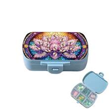 1pc/10pcs Ladybug Pattern Diamond Painting Kit Square Pill Box, 6-Compartment Mini Portable Travel Medicine Storage Box, Suitable For Outdoor Sports, Business Trips Or Handbag Medicine Storage, Vitamin Multi-Grid Organizer, Waterproof Unique Holiday Gift, Birthday, Mother's Day, Christmas, New Year, Valentine's Day, Easter - YQS006 - View 13