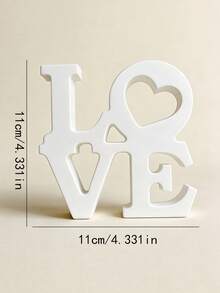 1pc LOVE Letter Hanging Decor, White, DIY Color, Heart Shaped Ornament, Home Decor, Suitable For Indoor & Outdoor Use - Perfect Valentine's Day Gift For Girlfriend/Boyfriend, Office Decoration, Room Decor, Wedding Decoration, Wedding Supplies, Valentine's Day Decor, Romantic Gift, Valentine's Day - Multicolor - View 2