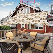 1 pieza Toldo de tela con impresión digital 2D, 5 estilos diferentes de patrones de grano de madera y piedra falsos, con características como patrón impreso, resistente al viento, desmontable, ligero, semioscurecedor, a prueba de polvo y resistente al desgaste, equipo de camping, artículos esenciales de camping - Multicolor - Ver 5